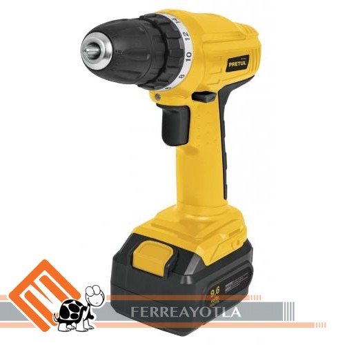 TALADRO INALAMBRICO CASERO 3/8'' 9.6 V - PRETUL