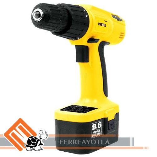 TALADRO INALAMBRICO CASERO 9.6 V - PRETUL